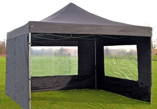 Professionele easy-up partytent, snel opvouwbare tent voor beurzen en evenementen, beschikbaar in 3x3, 4x4 en 5x5 meter.