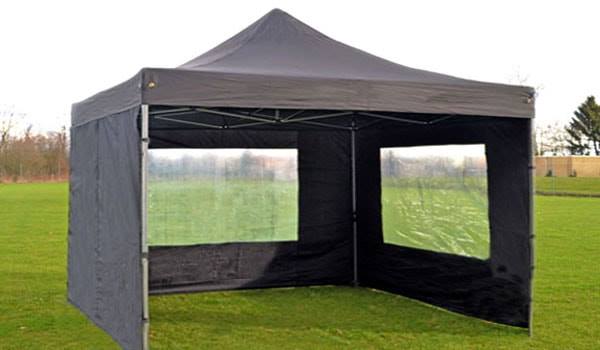 Professionele easy-up partytent, snel opvouwbare tent voor beurzen en evenementen, beschikbaar in 3x3, 4x4 en 5x5 meter.